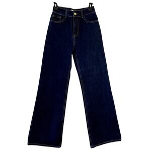 Dissh Indigo Blue Wide Leg Hight Rise Jeans size 4 100% cotton